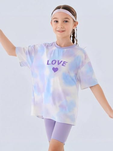 Image of NEW 8-12 Years Girls Summer Outfits 2 Piece Set Trendy Print Top & Stretchy Shorts Casual Playwear