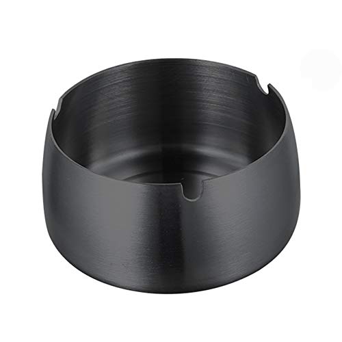 Rostfritt stål pläterad askfat cigarr askfat cigarett askfat cigarett askfat vilohållare, svart, L