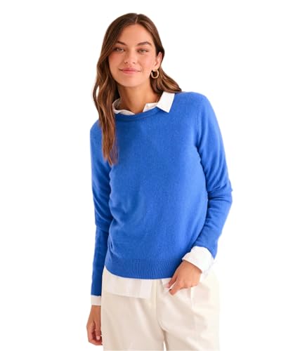 NAADAM Women's The Original Cashmere Crewneck Sweater, Cobalt, M
