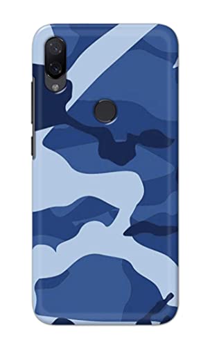 Image of Printed Hard Back Cover Case for Mi Play Back Cover (Army Blue Pattern) -1302