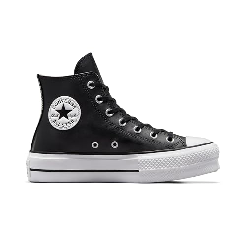 Converse Women's Chuck Taylor All Star Lift Clean HIGH TOP Shoe, Black/Black/White, 6.5 M US