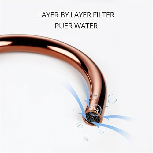 Image of BASSINO Luxury Freestanding Floor Mounted Bathtub Faucet with Hand Shower /6x8x45 Inches Premium Stand Alone Bath Tub Mixer Tap for Bathroom /Free Standing Tub Filler for Spa-Villa Bathrooms(Rose-Gold)