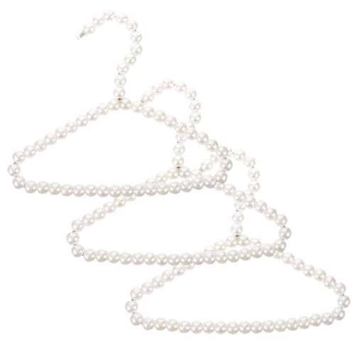 BESPORTBLE 3pcs Pet Accessories Puppy Clothes Hangers Dog Apparel Hangers Dog Hangers for Clothes Pearl Coat Hangers Pet Apparel Hangers Pet Supplies Animal Small Dog Clothes Hangers White