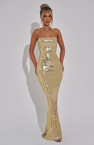 Eightale Sparkly Sequin Mermaid Prom Dress Long with Slit Bodycon Backless Formal Evening Party Gowns3
