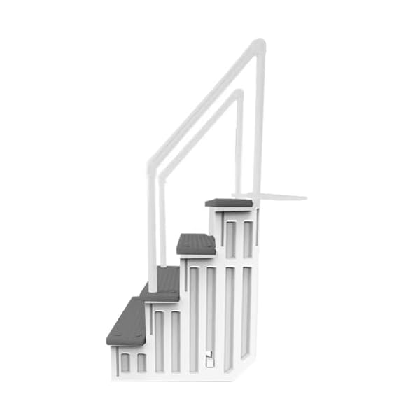 Aqua select anti slip in pool steps whitegray steps for above ground swimming pools can mount to decks 48 to 54 h safety stairs capacity up to 250 lbs  urban country home decor