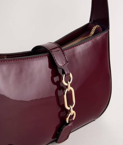 Image of Premium PU Leather Sling Bag for Women | Elegant Chain Strap Crossbody Handbag | Stylish Small Shoulder Purse with Magnetic Button Closure