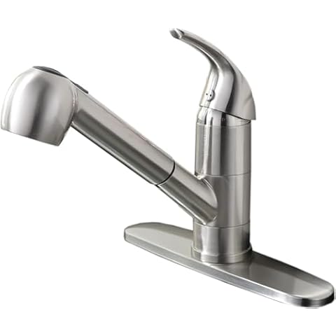 Ufaucet Brushed Nickel Single Handle Pull Out Sprayer Kitchen Sink Faucet Cover