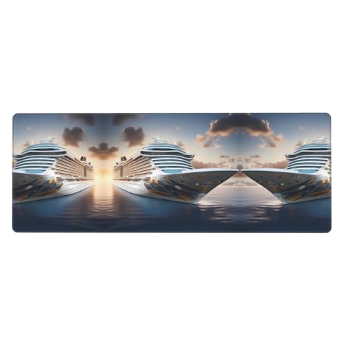 Tapis de souris surdimensionné caoutchouc 80x30 cm motif bateau
