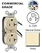Leviton 5040-CI 5-15R Recep SPEC Grade LEADED Ivory