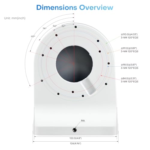 Image of VALUCAM203W Waterproof Aluminum Wall Mount Bracket for Dome Turret Camera Turret Camera VC-EDI04EG1-IA IPC-HDBW2441E-S IPC-HDBW2841R-ZS IPC-HDBW2449E-S-IL IPC-HDW2841TM-S IPC-HDW2841T-S IPC-EB5541-AS