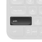 Single Keycap for Logitech Keyboard Craft/MX Keys S/MX Keys Mini/MX Keys S for MAC/MX Keys Mini for MAC (Black/Graphite, Left [Shift] Key)