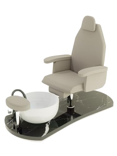Pierucci Wellness Technology Sillón podológico pedicura esteticista, sillón podológico con reposapiés centro estético manicura pedicura modelo Dolce Podo Relax Marmolado Negro