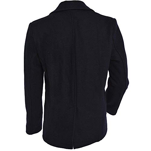 Seibertron Men's Woolen Coat US Navy Type 80% Wool USN Pea Coat4