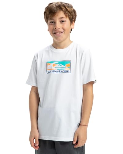 Quiksilver, Ev Gradient Box Camiseta de Manga Corta, Niño, 10 años, White