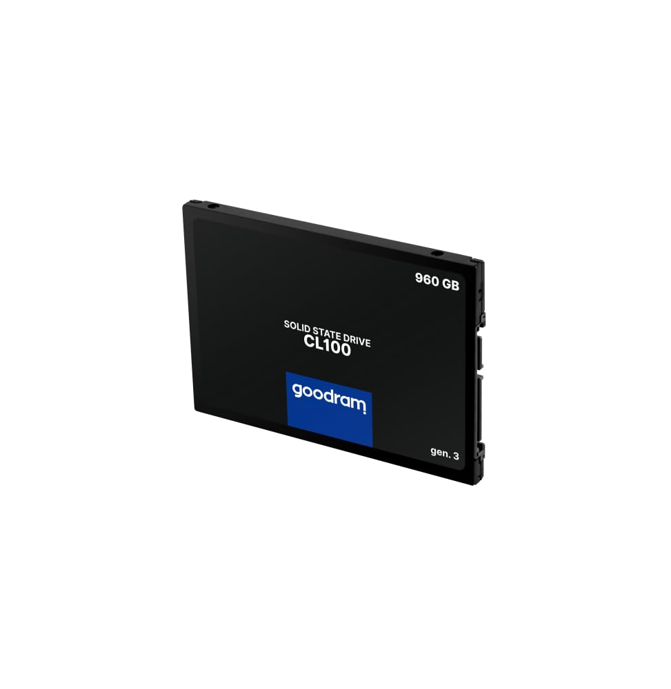 goodram SSD 960GB CL100 Gen.3 Solid State Drive SSD mit SATA III Interface 3D TLC NAND Flash Speicherchips 2,5 Zoll zur Beschleunigung Ihres PCs bis zu 10 Mal Schwarz 960 GB