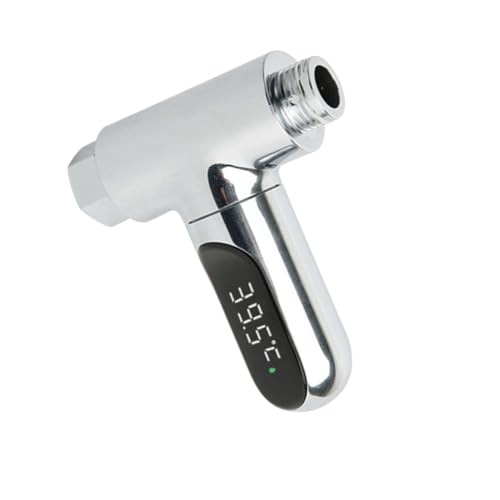 Thermomètre LED sans pile argenté avec capteur rotatif pour la douche de maison