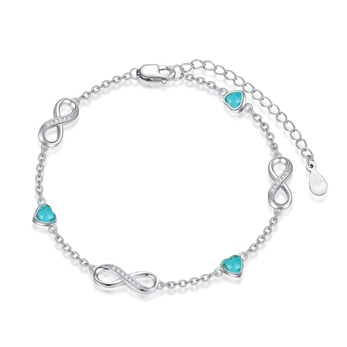 Image of Dorunmo Ankle Bracelet for Women 925 Sterling Silver Natural Stone Bracelet Anklet Summer Beach Jewelry Birthday Gifts for Mom