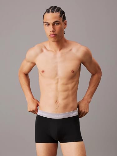 Calvin Klein Herren-Unterhose, niedrig, 3 Stück, B- BLK, Hemisphere BL, ASH WBS, S 2
