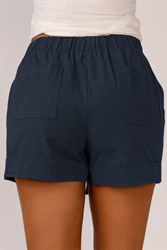Lopie Womens Shorts Casual Summer Dressy Cotton Comfy Drawstring Elastic Waist Pocketed Lounge Pants3