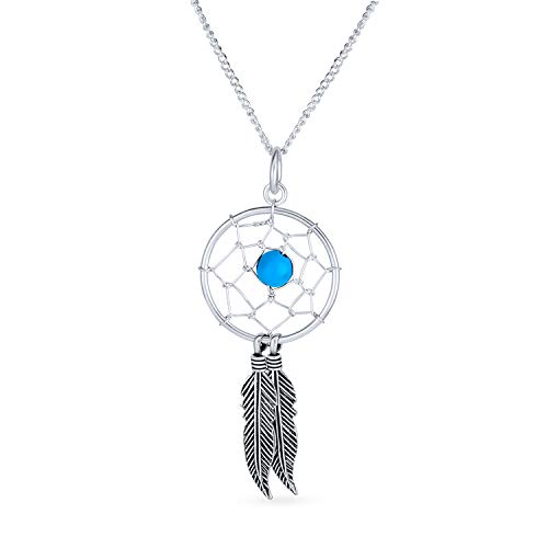 Collier attrape-rêve plumes d'Indiens d'Amérique en argent pour un style bohème chic
