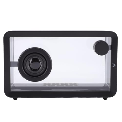 VELATEMOR Transparenter Kabelloser Bluetooth-Lautsprecher, Kraftvoller Sound, Stereo-Sound, Tragbarer Bluetooth-Lautsprecher mit RGB-Lichtern für Büro, Party, Camping, Dusche, Zuhause,