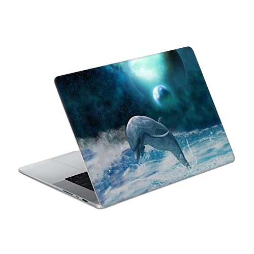 Skin MacBook Pro 14 A2442 Vinyle Simone Gatterwe Dauphins Finition Premium
