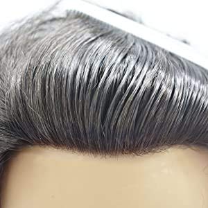 Euphoria® 8x5 Original B.M.W Hair Patch for Men, 100% Silky and Soft Virgin Human Hair PREMIUM Wig, PU Border Toupee Non Surgical Replacment System, Install With Clips, Glue or Tape, Natural Black Hair 2
