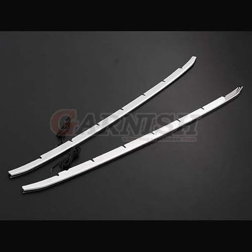 oi-trading トヨタ ヴェルファイア 30系(2015.2?前期)Z ZA ZRグレード フロントバンパーグリルカバー ガーニッシュ LED ホワイト点灯 ステンレス製 鏡面仕上げ メッキ アクセサリー ドレスアップ カスタム パーツ 外装 2P