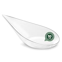 Cucchiaio trasparente riutilizzabile a strappo per finger food (50 unit&agrave;) - Catering speciale, eventi, degustazione, food truck e feste