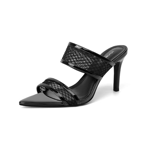 Vivianly pointed toe heels sandals with mesh upper