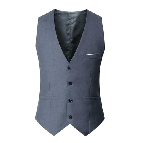 Chaleco de traje británico entallado contra arrugas Slim Fit Gris S