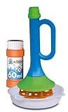 alldoro 60623 Fun Bąbelki mydlane trąbka z płynem do baniek mydlanych o pojemności 60 ml i miską, Multi Bubble, Trumpet ok. 15,2 x 6,5 x 6,5 cm, dla dzieci od 3 lat, niebieski/zielony