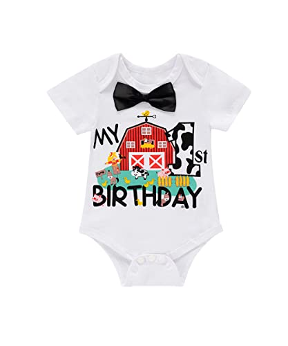 Baby Boys First Birthday Outfit Funny Bowtie One Year Old Cake Smash Pants Set2