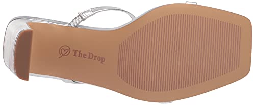 The Drop Women's Avery Square Toe Two Strap High Heeled Sandal, Silver, 7.5 #TOP4