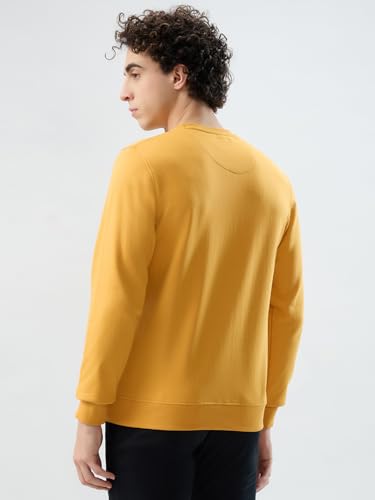 Image of Park Avenue Men Slim Fit Solid Pattern Cotton Polyester Blend Round Neck Full Sleeve Casual Sweatshirt