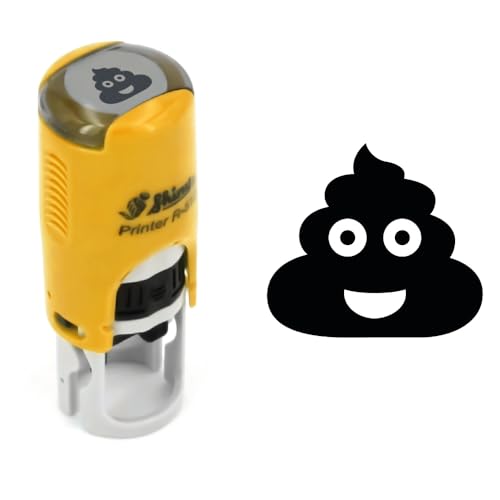 Tampon émoticône Caca | 10mm | cachet encreur Crotte | Smiley | bonhomme personnage