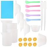 Gadpiparty Kit de Herramientas para Epoxi de 36 Piezas para Manualidades Diy, Accesorios de Silicona y Seguros, Incluye, Adecuado para Moldeado y Mezcla en Color Aleatorio Estilo Aleatorio