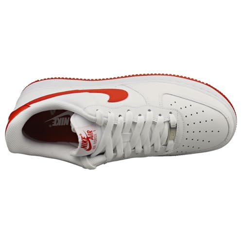 Image of Nike Air Force 1 '07 Men's Shoes (FJ4146-106, White /White /Dragon Red) Size 12