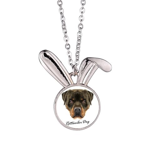 Collier Rottweiler Noir : bijou anti-ternissement pour garder son chien sur soi