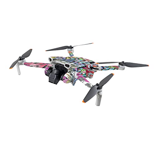 Image of MightySkins Carbon Fiber Skin Compatible with DJI Mini 3 - Funky Graffiti | Protective, Durable Textured Carbon Fiber Finish | Easy to Apply | Made in The USA