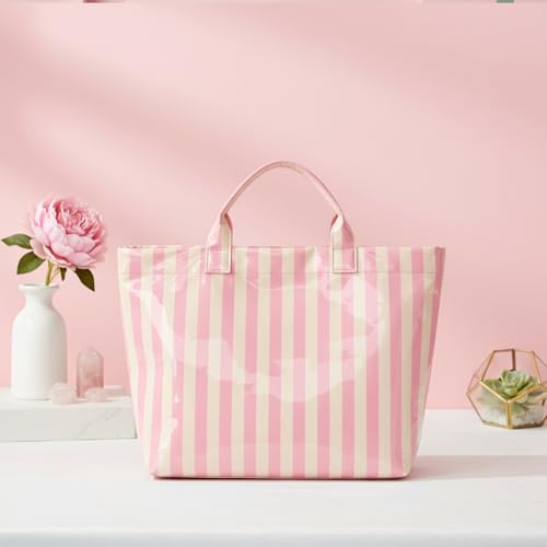 Image of Lushandy PVC Tote Bag for Women Jelly Beach Bag Top Handle Hobo Handbag | Water-Resistant, Wipe Clean, Lightweight
