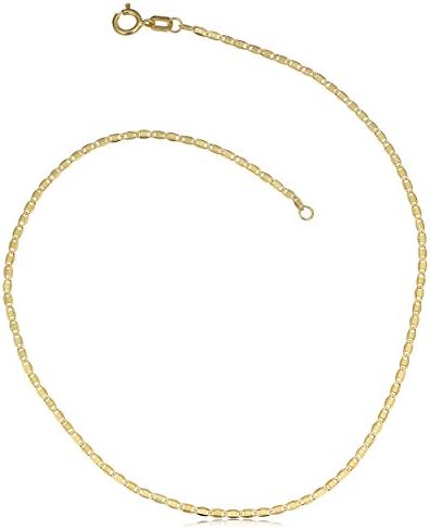 Kooljewelry 10k Yellow Gold Flat Oval Link Anklet (1.2mm, 10 inch)