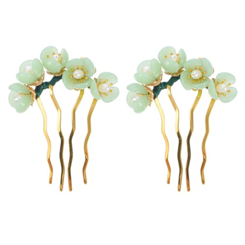 Épingles à cheveux rétro jade fleuri un coffret cadeau idéal pour les passionnées de coiffure