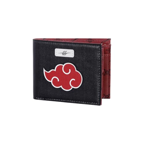 Naruto Clouds-Herrenbrieftasche, Schwarz, 12 x 12 cm