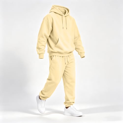 Men Track Suits 2 Piece Set Oversized Hoodie Jogging Pants Track Suit - image 3