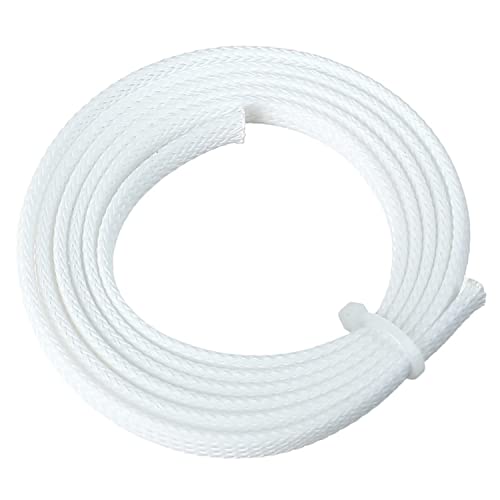 Othmro Cable Management Sleeve, 1m White Cable Tidy Sleeve, Diameter 6mm, Cord Protector, Braided Cable Organizers for Office Cord, Insulation Protection, 1 Pc