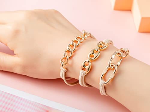 Bracelet Hair Ties With Gold Silvery Elastic,2 In 1 No Crease Hair Ponytails & Elastic,Looks Cute On Your Wrist And Great In Your Hair (3Pcs Gold+3Pcs Silver) #TOP4