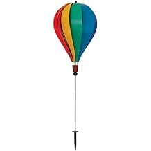 In the Breeze Rainbow Poly 10-Panel Hot Air Balloon Ground Spinner