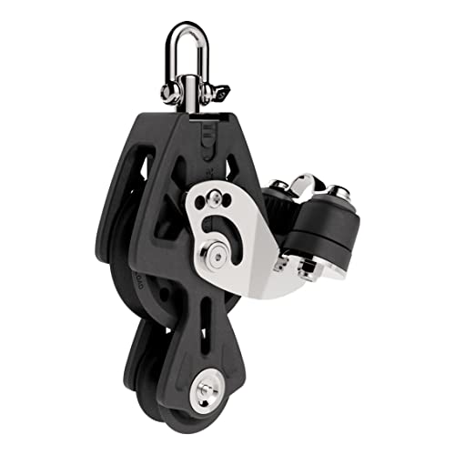Poulie Lewmar Synchro Fiddle 72mm avec coinceur et émerillon pour cordage de voilier