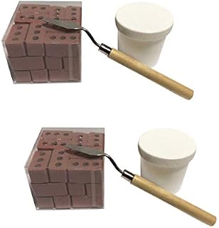 Loneflash 2Sets 48Pcs Materials Miniature Cinder Blocks Mini Cement Bricks and Mortar Let